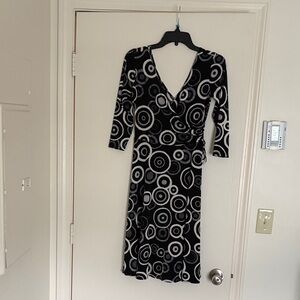 GNW Black and Gray Circle Pattern Dress
